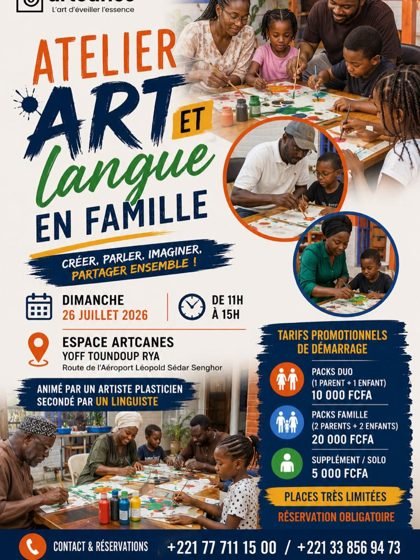 Affiche de l’atelier Art et langue en famille